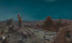 Daavid, Israelin tuleva kuningas, paimenena Betlehemissä